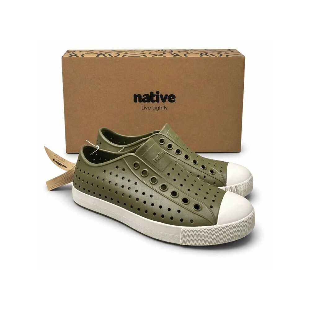 Native Jefferson Slip-On Water Shoes Rookie Green Lightweight Mens 9 Womens 11